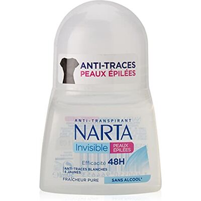 Narta Deodorant voor dames, onzichtbaar, ontharde huid, 48 uur, 50 ml Narta Deodorant voor dames, onzichtbaar, ontharde huid, 48 uur, 50 ml
