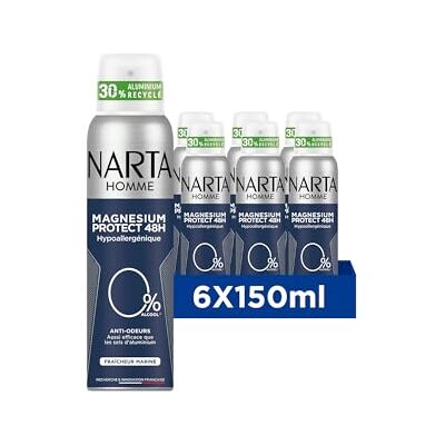 Narta Homme Magnesium Protect deodorant spray, hypoallergeen, 6 x 150 ml Narta Homme Magnesium Protect deodorant spray, hypoallergeen, 6 x 150 ml