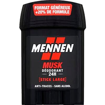 Mennen Deodorant voor heren, 24 uur, grote stick zonder alcohol, anti-strepen, musk, stick van 60 ml Mennen Deodorant voor heren, 24 uur, grote stick zonder alcohol, anti-strepen, musk, stick van 60 ml