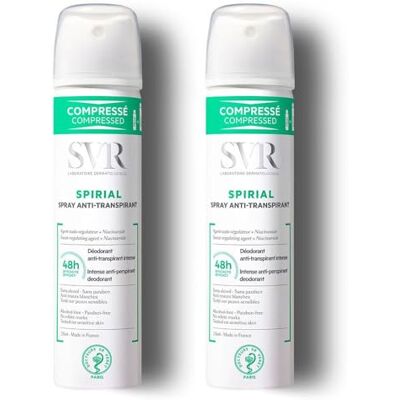 SVR Deodorant Anti-transpirant Intense 48 uur spray 2 x 100 ml SVR Deodorant Anti-transpirant Intense 48 uur spray 2 x 100 ml