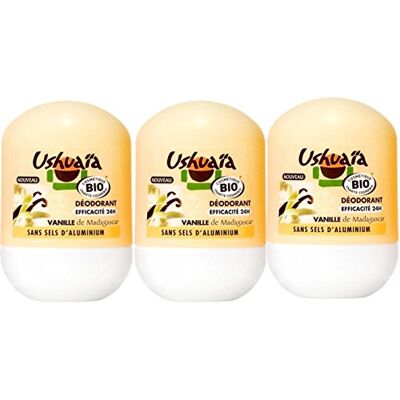 Ushuaia Deodorant voor dames, bal, polynesië, vanille, biologische efficiëntie, 24 uur – 50 ml – 3 stuks Ushuaia Deodorant voor dames, bal, polynesië, vanille, biologische efficiëntie, 24 uur – 50 ml – 3 stuks