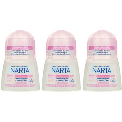 Narta Deodorant voor dames, anti-transpirant, biologisch effect, 48 uur, 50 ml, 3 stuks Narta Deodorant voor dames, anti-transpirant, biologisch effect, 48 uur, 50 ml, 3 stuks