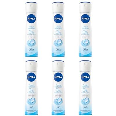 NIVEA Deodorant voor dames "Fresh Natural", verpakking van 6 (6 x 150 ml) NIVEA Deodorant voor dames "Fresh Natural", verpakking van 6 (6 x 150 ml)
