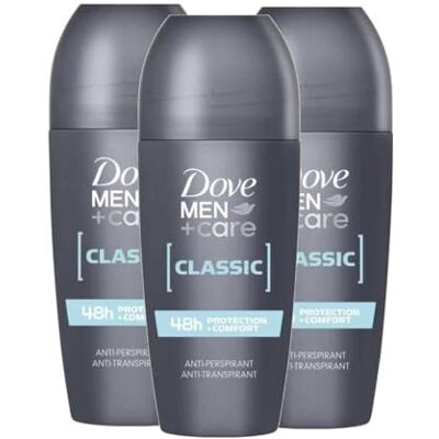 Dove Deodorant voor heren & Care Classic Roll On 48 uur, 50 ml (3) Dove Deodorant voor heren & Care Classic Roll On 48 uur, 50 ml (3)