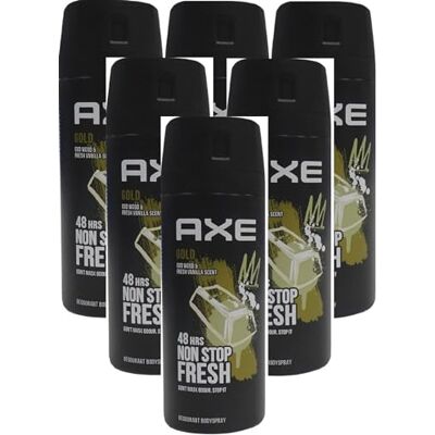 Axe 48 H Non Stop Fresh Deodorant Spray Gold Temptation 6 x 150 ml Axe 48 H Non Stop Fresh Deodorant Spray Gold Temptation 6 x 150 ml