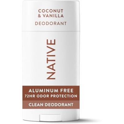 Native Deodorant voor mannen en vrouwen zonder alcohol en aluminium Kokosnoot- en vanillegeur Native Deodorant voor mannen en vrouwen zonder alcohol en aluminium Kokosnoot- en vanillegeur