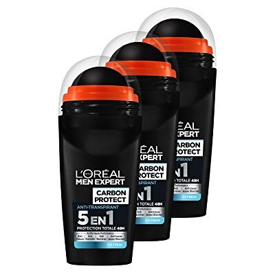L'Oreal Paris Men Expert L'Oréal Men Expert Carbon Protect Ice Fresh Deodorant Ball voor heren, anti-vingerafdruk, 50 ml, 3 stuks L'Oreal Paris Men Expert L'Oréal Men Expert Carbon Protect Ice Fresh Deodorant Ball voor heren, anti-vingerafdruk, 50 ml, 3 stuks
