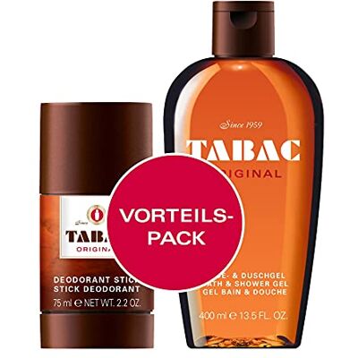 Tabac Original Tabac® Original Voordeelpakket: Deodorant Stick en douchegel met de kenmerkende geur van Deo Stick 75 ml & douchegel 400 ml Tabac Original Tabac® Original Voordeelpakket: Deodorant Stick en douchegel met de kenmerkende geur van Deo Stick 75 ml & douchegel 400 ml