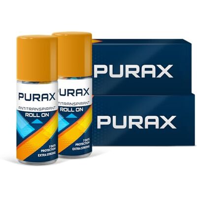 PURAX Double Pack Roll On Extra Strong Anti-transpirant, 50 ml, 7 dagen bescherming, 2 stuks PURAX Double Pack Roll On Extra Strong Anti-transpirant, 50 ml, 7 dagen bescherming, 2 stuks