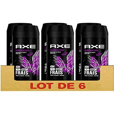 AXE Provocation deodorant spray voor heren, 48 uur non-stop frisse geur, kokos en zwarte peper geur (6 x 200 ml) AXE Provocation deodorant spray voor heren, 48 uur non-stop frisse geur, kokos en zwarte peper geur (6 x 200 ml)