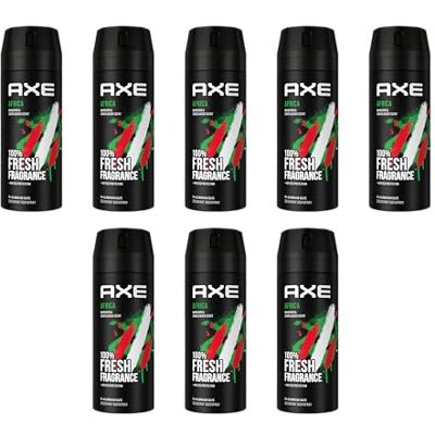 AXE Africa 8 stuks deodorant spray 150 ml voor mannen zonder aluminium AXE Africa 8 stuks deodorant spray 150 ml voor mannen zonder aluminium