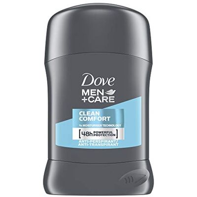 DOVE MEN + CARE Dove for Men + Care Clean Comfort anti-transpirant deodorantstick, 50 ml, 6 stuks DOVE MEN + CARE Dove for Men + Care Clean Comfort anti-transpirant deodorantstick, 50 ml, 6 stuks