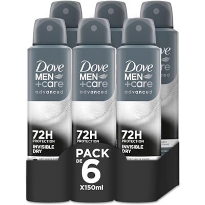 Dove Men+Care Invisible Dry 72h Spray voor heren, 150 ml, 6 stuks Dove Men+Care Invisible Dry 72h Spray voor heren, 150 ml, 6 stuks