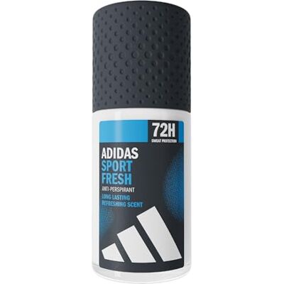 adidas , Sport Fresh Roll-On deodorant voor heren, frisse geur, 72 uur bescherming tegen zweet, zacht op de huid, veganistische formule, 50 ml adidas , Sport Fresh Roll-On deodorant voor heren, frisse geur, 72 uur bescherming tegen zweet, zacht op de huid, veganistische formule, 50 ml