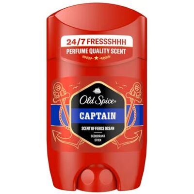 Old Spice Captain Deodorant Stick voor heren (50 ml) voor heren, 48 uur, 0% aluminiumzouten, geen witte resten en gele sporen Old Spice Captain Deodorant Stick voor heren (50 ml) voor heren, 48 uur, 0% aluminiumzouten, geen witte resten en gele sporen