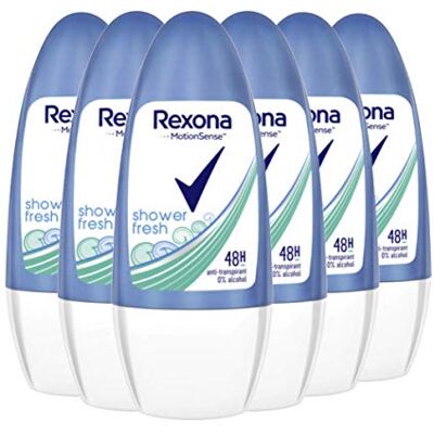 Rexona Shower Fresh 8712561201810 deodorant voor dames, 50 ml, 6 stuks Rexona Shower Fresh 8712561201810 deodorant voor dames, 50 ml, 6 stuks