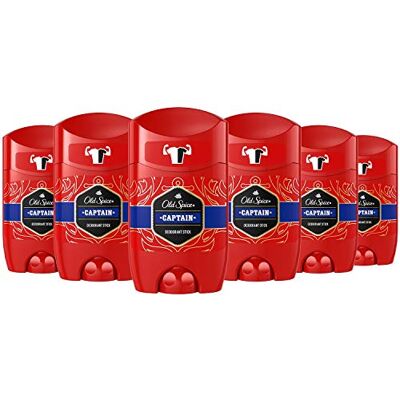 Old Spice Deodorantstick voor mannen, 50 ml Captain, 6 stuks Old Spice Deodorantstick voor mannen, 50 ml Captain, 6 stuks