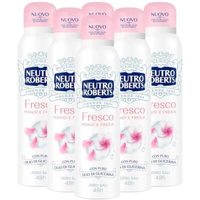 Neutro Roberts Roberts 6 x 150 ml 150 ml neutrale deodorant spray monoi en fresia effectief 48 uur zonder aluminiumzouten Neutro Roberts Roberts 6 x 150 ml 150 ml neutrale deodorant spray monoi en fresia effectief 48 uur zonder aluminiumzouten