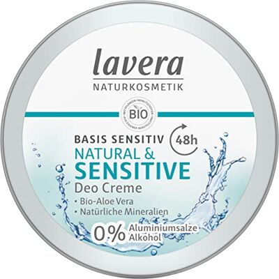 lavera Deodorant op basis van gevoelige natuurlijke en gevoelige crème, veganistisch, natuurlijke cosmetica, biologische aloë vera en natuurlijke mineralen, 48 uur, sterke deodorant van de natuur, 50 ml (1 stuk) lavera Deodorant op basis van gevoelige natuurlijke en gevoelige crème, veganistisch, natuurlijke cosmetica, biologische aloë vera en natuurlijke mineralen, 48 uur, sterke deodorant van de natuur, 50 ml (1 stuk)