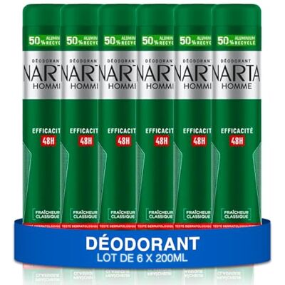 Narta Deodorant voor heren – klassieke frisheid spray effectiviteit 48 uur – 6 x 200 ml Narta Deodorant voor heren – klassieke frisheid spray effectiviteit 48 uur – 6 x 200 ml