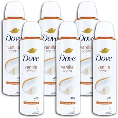 Dove Vanille anti-transpirant spray deodorant, 6 x 150 ml, 6 stuks Dove Vanille anti-transpirant spray deodorant, 6 x 150 ml, 6 stuks