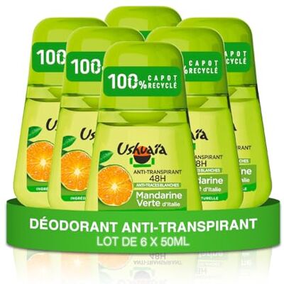 Ushuaia Deodorant Ball – anti-transpirant 48 uur anti-sporen witte mandarijn groen uit Italië – 6 x 50 ml Ushuaia Deodorant Ball – anti-transpirant 48 uur anti-sporen witte mandarijn groen uit Italië – 6 x 50 ml