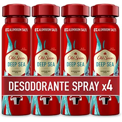 Old Spice Pack X4 Deep Sea Deo Spray voor heren, 150 ml Old Spice Pack X4 Deep Sea Deo Spray voor heren, 150 ml