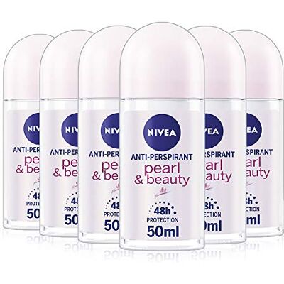 NIVEA Pearl & Beauty Deo Stick 0f 6 (6 x 50 ml), frisse geur voor vrouwen, roll-deodorant voor vrouwen NIVEA Pearl & Beauty Deo Stick 0f 6 (6 x 50 ml), frisse geur voor vrouwen, roll-deodorant voor vrouwen
