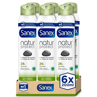Sanex Mineral Protect Deospray, 6 stuks, 48 uur bescherming tegen slechte geurtjes, met liefdessteen, 0% alcohol, zonder allergenen en kleurstoffen, normale huid Sanex Mineral Protect Deospray, 6 stuks, 48 uur bescherming tegen slechte geurtjes, met liefdessteen, 0% alcohol, zonder allergenen en kleurstoffen, normale huid