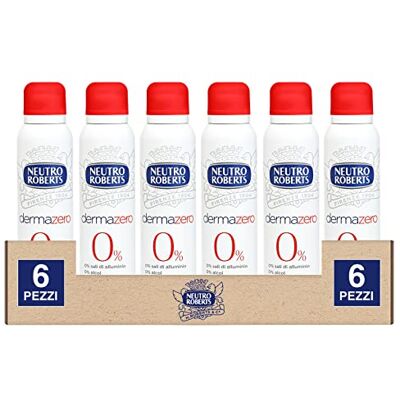 NEUTRO ROBERTS 6 x Deo Spray 24h DermaZero Hypoallergeen 0% alcohol en aluminiumzouten 6 x 150 ml NEUTRO ROBERTS 6 x Deo Spray 24h DermaZero Hypoallergeen 0% alcohol en aluminiumzouten 6 x 150 ml