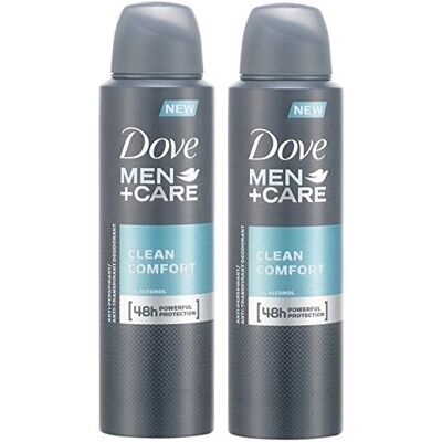 Dove Men + Care Anti-Deodorant voor netheid, comfort, 150 ml, 2 stuks Dove Men + Care Anti-Deodorant voor netheid, comfort, 150 ml, 2 stuks