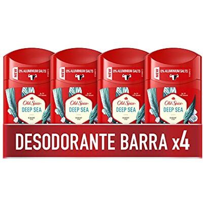 Old Spice Pack X4 Deep Sea Deodorant Bar voor mannen, 50 ml Old Spice Pack X4 Deep Sea Deodorant Bar voor mannen, 50 ml