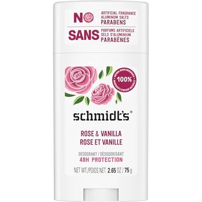 Schmidt's Deodorant van natuurlijke oorsprong; stick roze en vanille; werkzaamheid 24 uur; gecertificeerd veganistisch, 75 g Schmidt's Deodorant van natuurlijke oorsprong; stick roze en vanille; werkzaamheid 24 uur; gecertificeerd veganistisch, 75 g