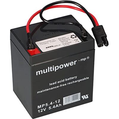 Akkuman.de Akkutechnik vom Fachmann WSB Batterij Multipower loodaccu AGM 12 V 5,4 Ah met stekker voor Sabo 43-Vario E Toro Briggs Stratton grasmaaier, 12 V 4,5 Ah, 12 V 5 Ah Akkuman.de Akkutechnik vom Fachmann WSB Batterij Multipower loodaccu AGM 12 V 5,4 Ah met stekker voor Sabo 43-Vario E Toro Briggs Stratton grasmaaier, 12 V 4,5 Ah, 12 V 5 Ah