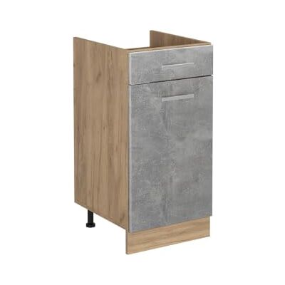 Vicco Onderkast keuken "R-Line", beton/gouden eiken 40 cm voor spoelbak/kookplaat, zonder PT, flexibel inzetbaar geschikt voor kookplaat of gootsteen Vicco Onderkast keuken "R-Line", beton/gouden eiken 40 cm voor spoelbak/kookplaat, zonder PT, flexibel inzetbaar geschikt voor kookplaat of gootsteen