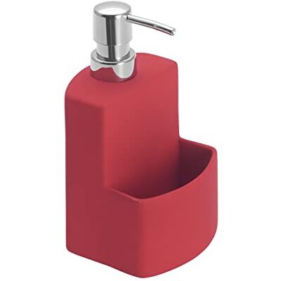 WENKO Afwasmiddel dispenser afwasmiddeldispenser sponshouder Festival Rood 380 ml inhoud 10 x 18 x 10 cm WENKO Afwasmiddel dispenser afwasmiddeldispenser sponshouder Festival Rood 380 ml inhoud 10 x 18 x 10 cm