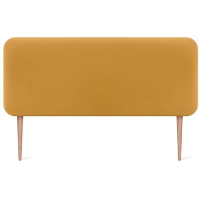 DHOME Gestoffeerd hoofdeinde, glad, afgerond, kunstleer, met poten, akoestisch, absorberend, voor slaapkamer (mosterd, 140 cm) DHOME Gestoffeerd hoofdeinde, glad, afgerond, kunstleer, met poten, akoestisch, absorberend, voor slaapkamer (mosterd, 140 cm)