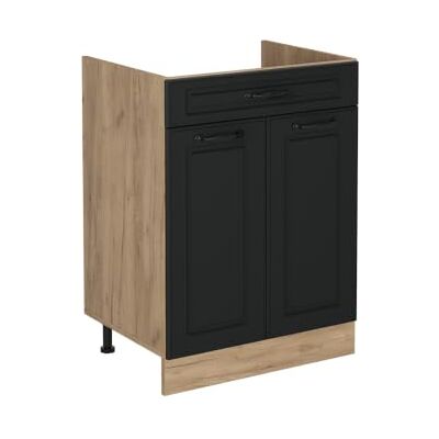 Vicco Keukenkast "R-Line", antraciet landelijk / gouden eiken 60 cm voor spoelbak/kookplaat, met lade, zonder PT, flexibel inzetbaar, geschikt voor kookplaat of gootsteen Vicco Keukenkast "R-Line", antraciet landelijk / gouden eiken 60 cm voor spoelbak/kookplaat, met lade, zonder PT, flexibel inzetbaar, geschikt voor kookplaat of gootsteen