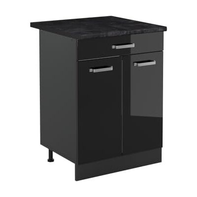 Vicco Keukenonderkast "R-Line", zwart hoogglans/antraciet 60 cm voor spoelbak/kookplaat, AP antraciet, flexibel inzetbaar geschikt voor kookplaat of gootsteen Vicco Keukenonderkast "R-Line", zwart hoogglans/antraciet 60 cm voor spoelbak/kookplaat, AP antraciet, flexibel inzetbaar geschikt voor kookplaat of gootsteen