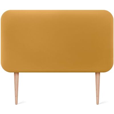 DHOME Gestoffeerd hoofdeinde, glad, afgerond, kunstleer, met poten, akoestisch, absorberend, voor slaapkamer (mosterd, 110 cm) DHOME Gestoffeerd hoofdeinde, glad, afgerond, kunstleer, met poten, akoestisch, absorberend, voor slaapkamer (mosterd, 110 cm)