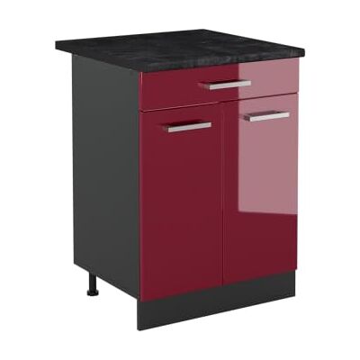 Vicco Keukenkast "R-Line", glanzend rood/antraciet, 60 cm voor spoelbak/kookplaat, PT antraciet, flexibel inzetbaar geschikt voor kookplaat of gootsteen Vicco Keukenkast "R-Line", glanzend rood/antraciet, 60 cm voor spoelbak/kookplaat, PT antraciet, flexibel inzetbaar geschikt voor kookplaat of gootsteen