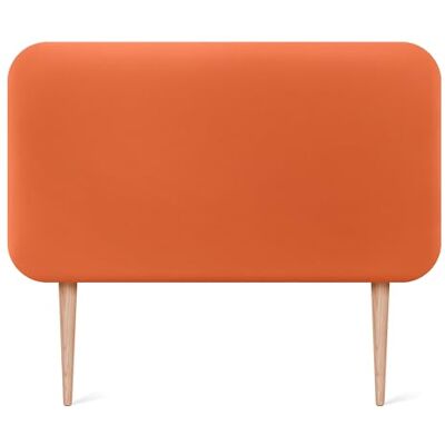 DHOME Gestoffeerd hoofdeinde, glad, afgerond, kunstleer, met poten, akoestisch, absorberend, voor slaapkamer (oranje, 110 cm) DHOME Gestoffeerd hoofdeinde, glad, afgerond, kunstleer, met poten, akoestisch, absorberend, voor slaapkamer (oranje, 110 cm)