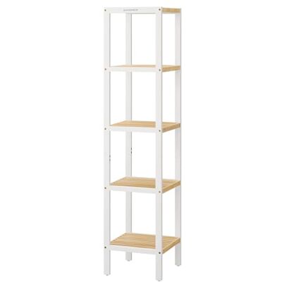 SONGMICS BCB055N01 Bamboe opbergrek, 5 niveaus, multifunctioneel, voor hal, badkamer, woonkamer, balkon, keuken, 33 x 33 x 146 cm, wolkenwit en natuurlijk beige SONGMICS BCB055N01 Bamboe opbergrek, 5 niveaus, multifunctioneel, voor hal, badkamer, woonkamer, balkon, keuken, 33 x 33 x 146 cm, wolkenwit en natuurlijk beige
