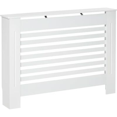 HOMCOM Radiatorbekleding, radiatorafdekking, 112 x 19 x 81 cm, wit Lattenontwerp, kastpaneel, voor woonkamer, keuken, slaapkamer, hal, MDF HOMCOM Radiatorbekleding, radiatorafdekking, 112 x 19 x 81 cm, wit Lattenontwerp, kastpaneel, voor woonkamer, keuken, slaapkamer, hal, MDF