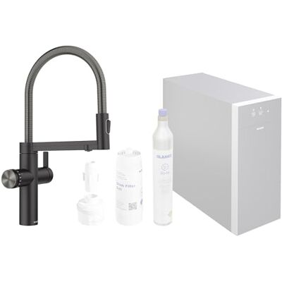 Blanco CHOICE Icona Multifunctioneel watersysteem, all-in-one watersysteem, mat zwart roestvrij staal, hoge druk, water gekoeld geruisloos, medium, bruisend en kokend water, inclusief app Blanco CHOICE Icona Multifunctioneel watersysteem, all-in-one watersysteem, mat zwart roestvrij staal, hoge druk, water gekoeld geruisloos, medium, bruisend en kokend water, inclusief app