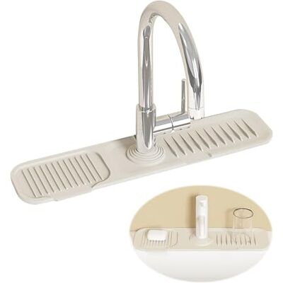 momgyaamz Siliconen afdruipmat voor gootsteen 45 x 10 cm, op maat te snijden afdruipmat, siliconen afdruipmat geschikt voor de meeste kranen, spoelbak spatbescherming, beige, 1 stuk momgyaamz Siliconen afdruipmat voor gootsteen 45 x 10 cm, op maat te snijden afdruipmat, siliconen afdruipmat geschikt voor de meeste kranen, spoelbak spatbescherming, beige, 1 stuk