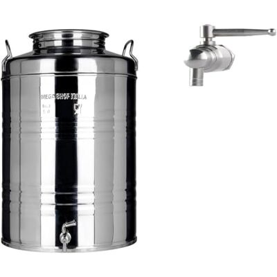 Megashopitalia Olie-afvalemmer van roestvrij staal, 15, 30, 50 liter, Made in Italy, met afdichting voor stop en kraan van roestvrij staal, druppelvrij (50 liter) Megashopitalia Olie-afvalemmer van roestvrij staal, 15, 30, 50 liter, Made in Italy, met afdichting voor stop en kraan van roestvrij staal, druppelvrij (50 liter)