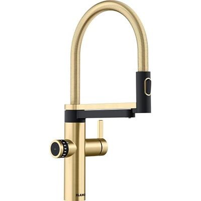 Blanco Drink.filter EVOL-S Pro Satin Gold, waterbehandelingssysteem, geraffineerd gefilterd water, klik-en-touch-hoeveelheidsinstelling, aparte uitloop voor gefilterd water, BWT-filter Blanco Drink.filter EVOL-S Pro Satin Gold, waterbehandelingssysteem, geraffineerd gefilterd water, klik-en-touch-hoeveelheidsinstelling, aparte uitloop voor gefilterd water, BWT-filter