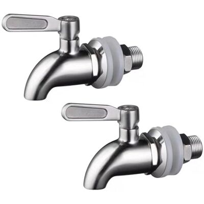 GERUI Vervangende kraan voor drankdispenser, 304 roestvrij staal, 16 mm, stijl B, 2 stuks GERUI Vervangende kraan voor drankdispenser, 304 roestvrij staal, 16 mm, stijl B, 2 stuks