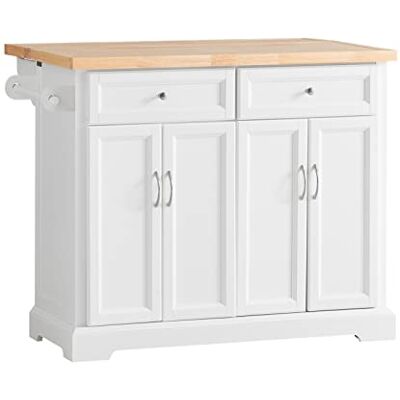 SoBuy ® FKW71-WN serveerwagen op wielen, keukenmeubel met opklapbare werkbladen, grote kast SoBuy ® FKW71-WN serveerwagen op wielen, keukenmeubel met opklapbare werkbladen, grote kast